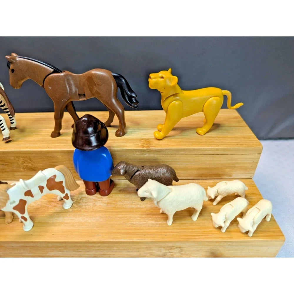 Playmobil Mixed Animals Lot Zebra Horse Deer Tapir Sheep Goat Figure 27pcs